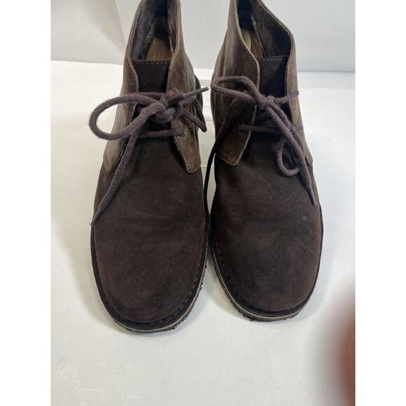 Ugg Mens Boots Size 11 US Chukka Desert Brown Leather Suede Leighton Two Tone - Picture 3 of 13